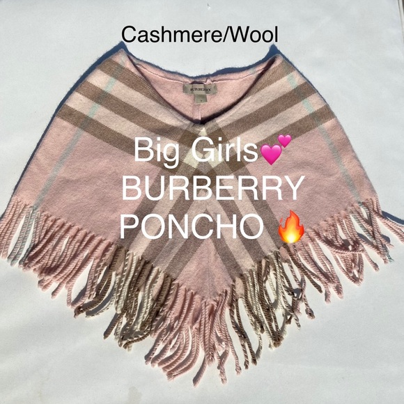 Burberry ⭐️HOST PICK⭐️Nova Check Poncho💕Pink🔥Like NEW! Check Photos! Size 2-4T - Picture 1 of 9